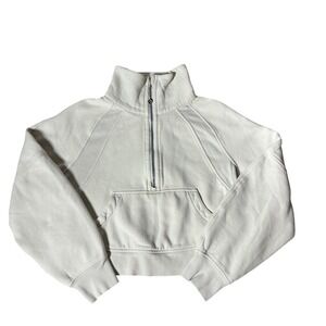 Lululemon Scuba Oversized Funnel Neck Half Zip White Opal XS/S LW3FJ6S